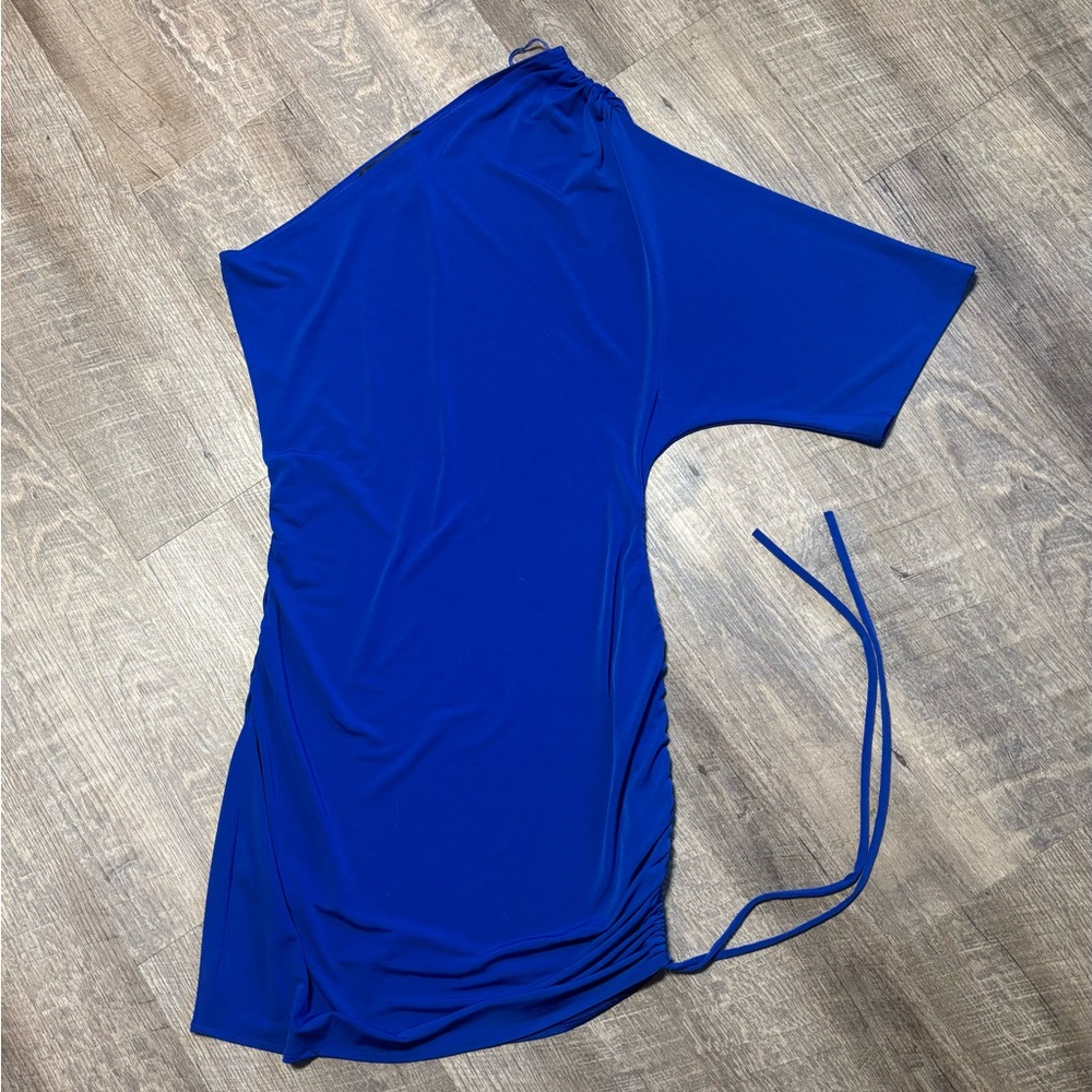 One-Shoulder Blue Dress by Donna Morgan